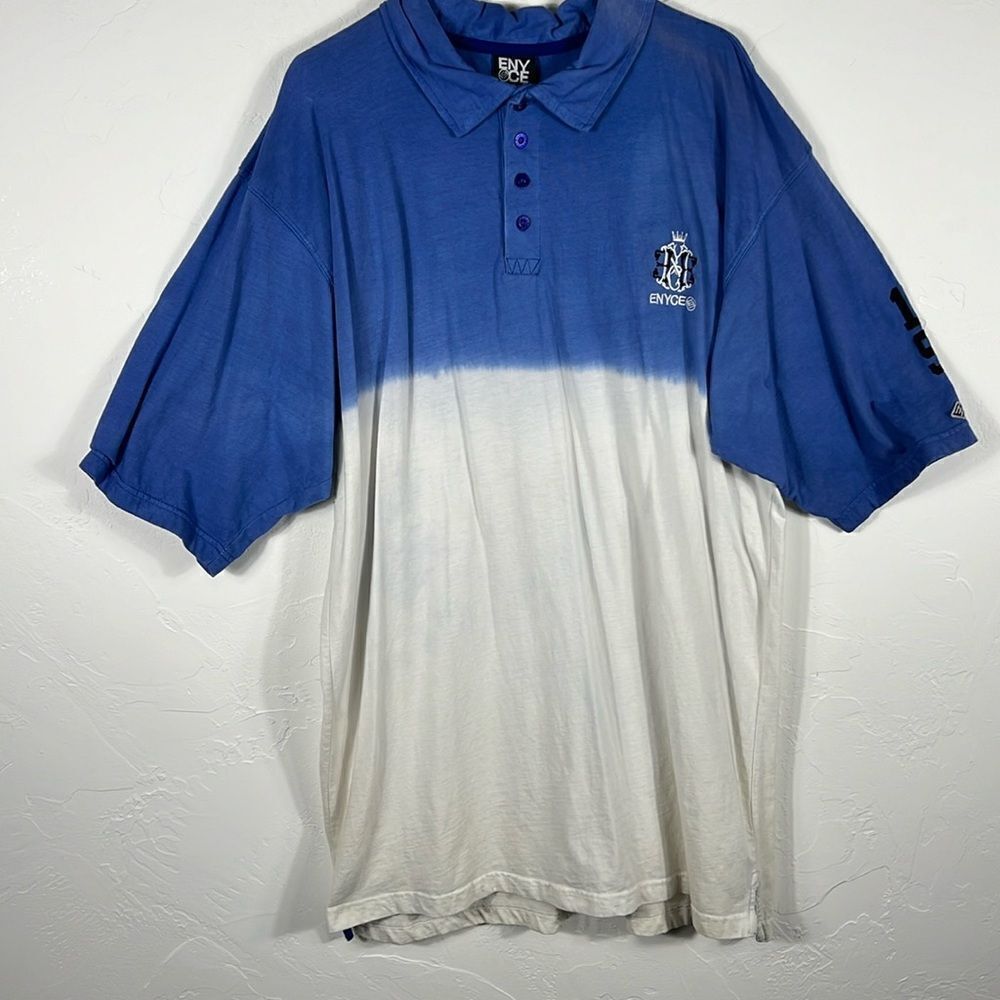 🔥🔥 Vintage Y2K ENYCE 1996 Polo Cotton Tie-Dye Shirt Men Sz 3XL - EUC